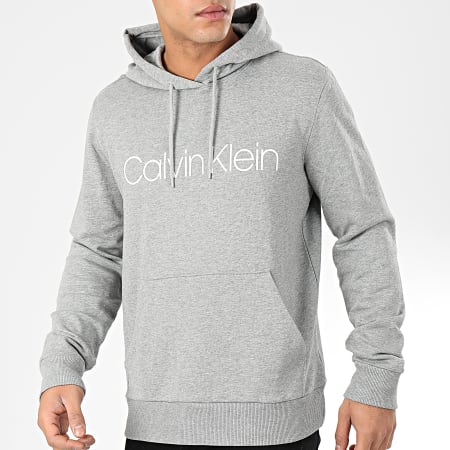 Calvin Klein - Sweat Capuche Cotton Logo 4060 Gris Chiné