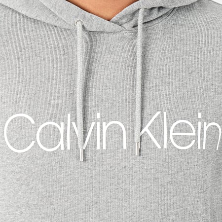 Calvin Klein - Sweat Capuche Cotton Logo 4060 Gris Chiné