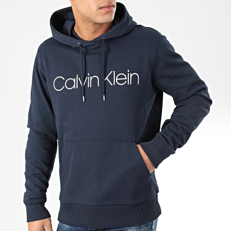 Calvin Klein - Sweat Capuche Cotton Logo 4060 Bleu Marine