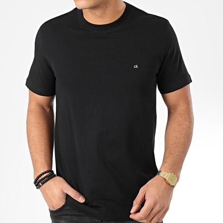 Calvin Klein - Tee Shirt Cotone Logo Ricamato 4061 Nero