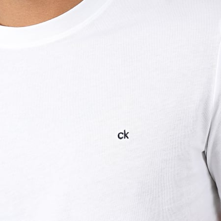 Calvin Klein - Tee Shirt Cotton Logo Embroidered 4061 Blanc