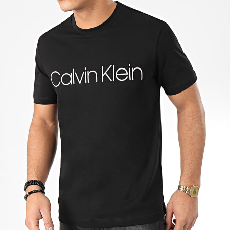 Calvin Klein - Tee Shirt Cotton Front Logo 4063 Noir