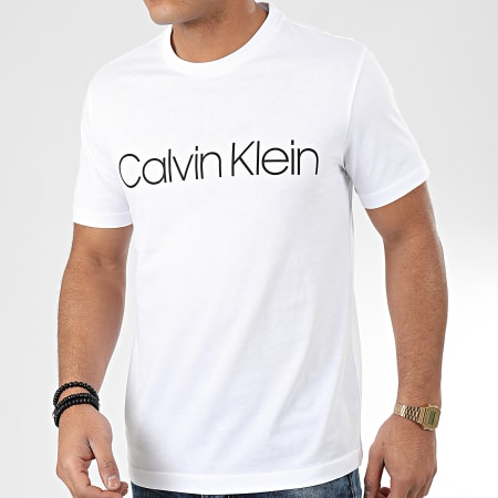 Calvin Klein - Tee Shirt Cotton Front Logo 4063 Blanc