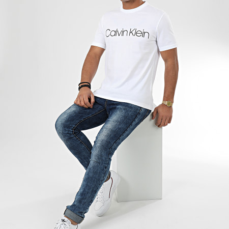 Calvin Klein - Tee Shirt Cotton Front Logo 4063 Blanc