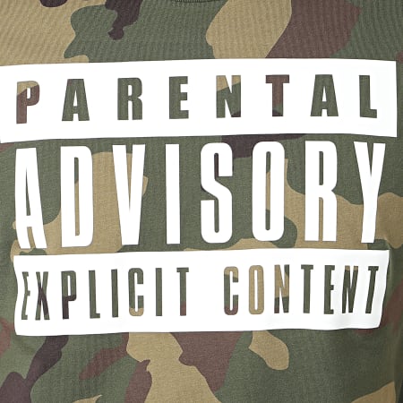 Parental Advisory - Tee Shirt Big Camouflage Vert Kaki Blanc