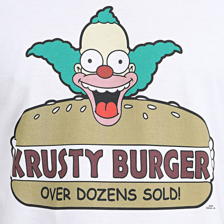 The Simpsons - Tee Shirt Krusty Burgers Blanc