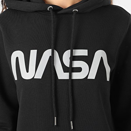 NASA - Sweat Capuche Robe Femme Worm Reflective Noir