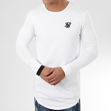 SikSilk - Tee Shirt Oversize Manches Longues 15818 Blanc