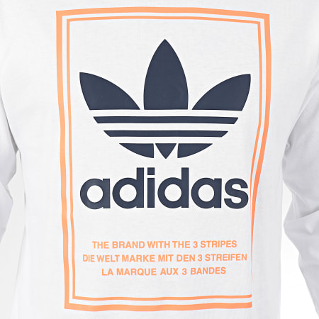 Adidas Originals - Tee Shirt Manches Longues Tongue Label FM1568 Blanc
