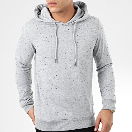 Classic Series - Sweat Capuche A Strass TS404 Gris Chiné