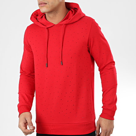 Classic Series - Sweat Capuche A Strass TS-404 Rouge
