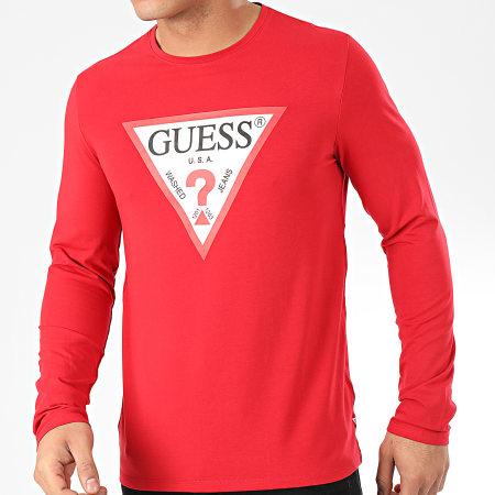 Guess - Tee Shirt Manches Longues M01I72-J1300 Rouge