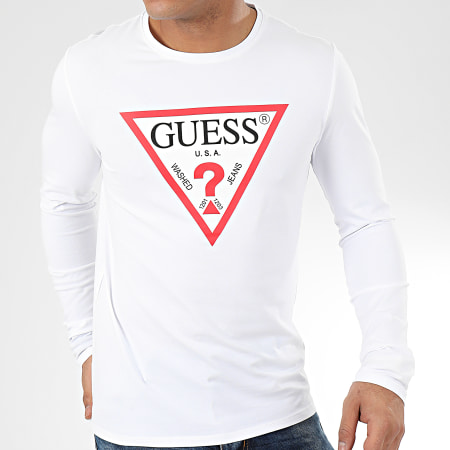 Guess - Tee Shirt Manches Longues M01I72-J1300 Blanc