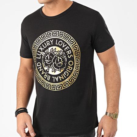 Luxury Lovers - Camiseta Meandros Negro Oro
