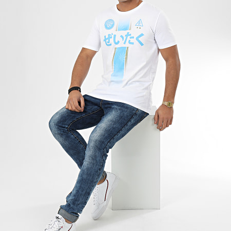 Luxury Lovers - Tee Shirt Team Luxury Blanc Bleu Ciel