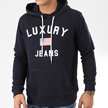 Luxury Lovers - Sweat Capuche Luxury Jeans Bleu Marine