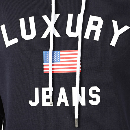 Luxury Lovers - Sweat Capuche Luxury Jeans Bleu Marine