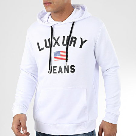 Luxury Lovers - Sweat Capuche Luxury Jeans Blanc