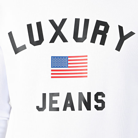 Luxury Lovers - Sweat Crewneck Luxury Jeans Blanc