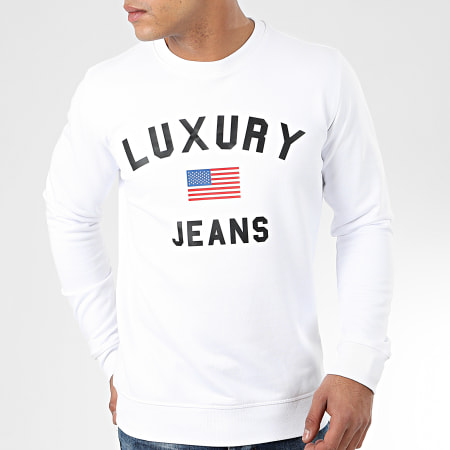 Luxury Lovers - Felpa a girocollo Luxury Jeans Bianco