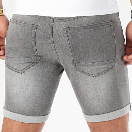 LBO - Pantaloncini di jeans con strappi LB054-B52 Grigio