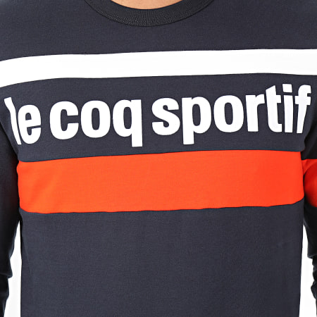 Le Coq Sportif - Sweat Crewneck Essentiels Saison N1 1921643 Bleu Marine Orange Blanc