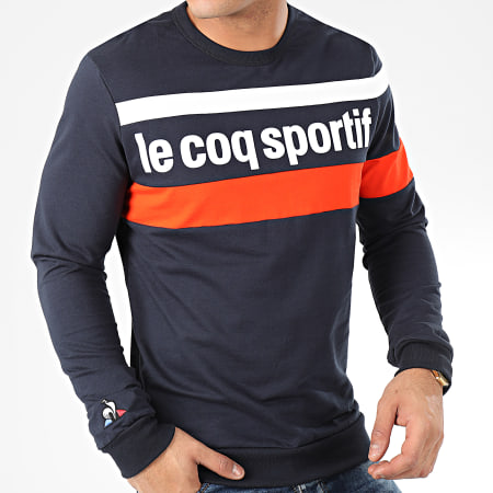 Le Coq Sportif - Sweat Crewneck Essentiels Saison N1 1921643 Bleu Marine Orange Blanc