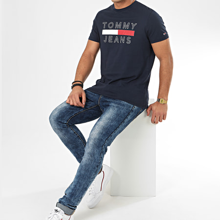 Tommy Jeans - Tee Shirt Essential Logo 7430 Bleu Marine