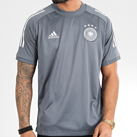 Adidas Sportswear - Tee Shirt De Sport A Bandes DFB FI0747 Gris Anthracite