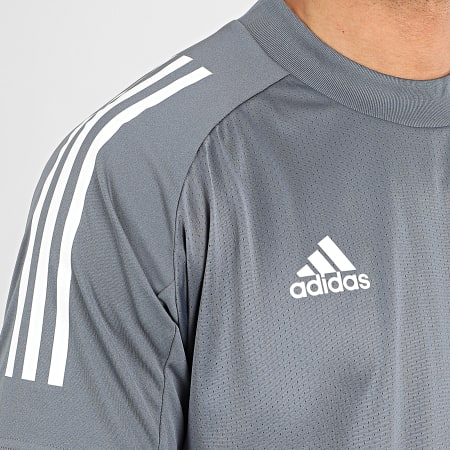 Adidas Performance - Tee Shirt De Sport A Bandes DFB FI0747 Gris Anthracite