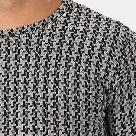 Frilivin - Tee Shirt Manches Longues Oversize 5372-1 Gris Noir