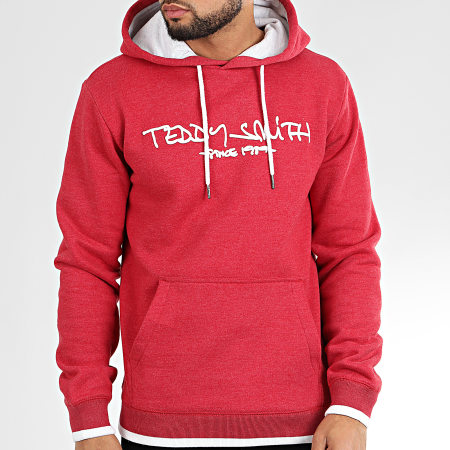 Teddy Smith - Sweat Capuche Siclass Rouge Chiné