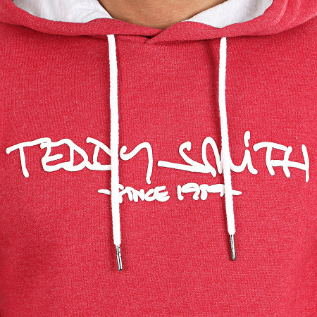 Teddy Smith - Sweat Capuche Siclass Rouge Chiné