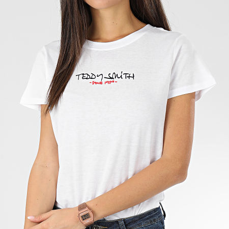 Teddy Smith - Tee Shirt Femme Ticia Blanc