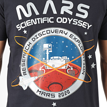 Alpha Industries - Tee Shirt Mission To Mars 126531 Bleu Marine Argenté