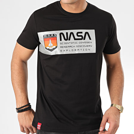Alpha Industries - Tee Shirt Mars Reflective 126532 Noir Réfléchissant