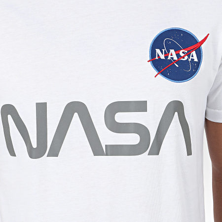 Alpha Industries - Tee Shirt NASA Reflective 178501 Blanc Réfléchissant