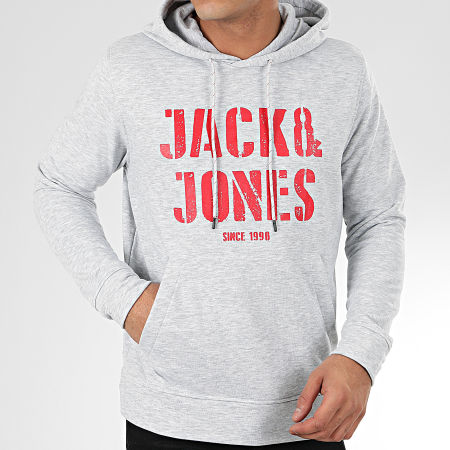 Jack And Jones - Sweat Capuche Jay Gris Chiné