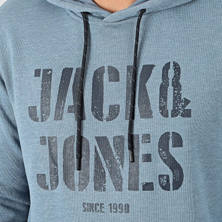 Jack And Jones - Sweat Capuche Jay Bleu Chiné