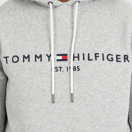 Tommy Hilfiger - Felpa con cappuccio Core Tommy Logo 0752 Grigio scuro