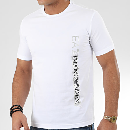 EA7 Emporio Armani - Tee Shirt 3HPT08-PJ03Z Blanc Argenté