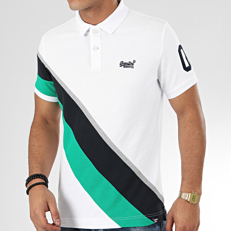 Superdry - Polo Manches Courtes Academy Sport M1100016A Blanc