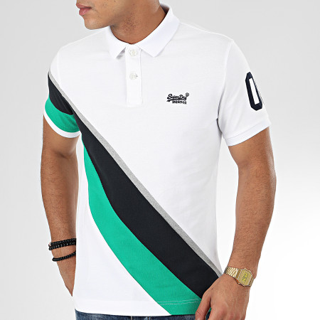 Superdry - Polo Manches Courtes Academy Sport M1100016A Blanc