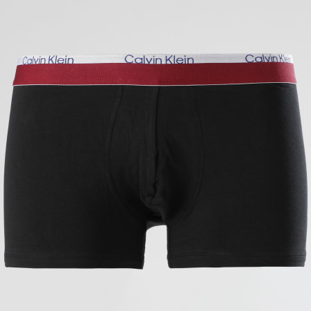 Calvin Klein - Lot de 3 Boxers Cotton Stretch NB1753A Noir Bordeaux Bleu Blanc