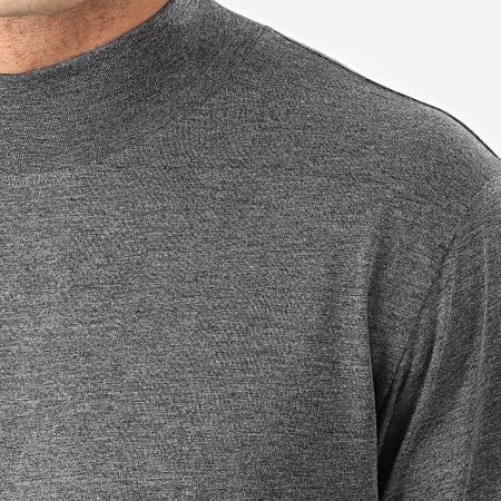 Celio - Tee Shirt Manches Longues Hot Gris Anthracite Chiné