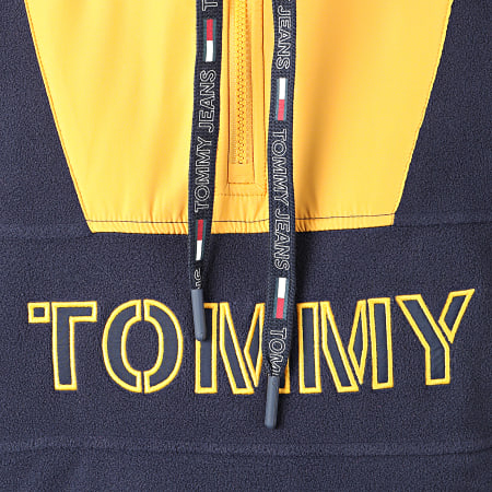 Tommy Jeans - Sweat Col Zippé Capuche Tommy Logo 7397 Bleu Marine