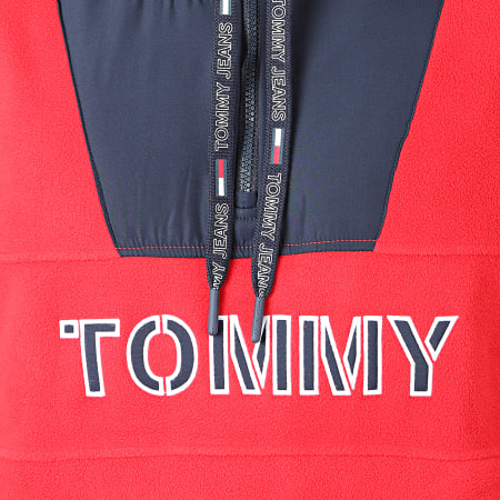 Tommy Jeans - Sweat Col Zippé Capuche Tommy Logo 7397 Rouge