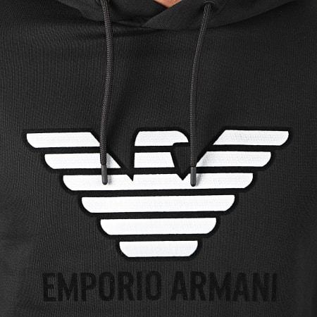 Emporio Armani - Sweat Capuche 3H1M87-1J07Z Noir Argenté