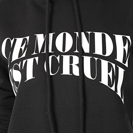 Vald - Sweat Crewneck Robe Femme Ce Monde Est Cruel Noir
