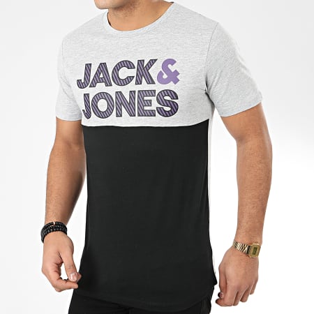Jack And Jones - Tee Shirt Miller Gris Chiné Noir